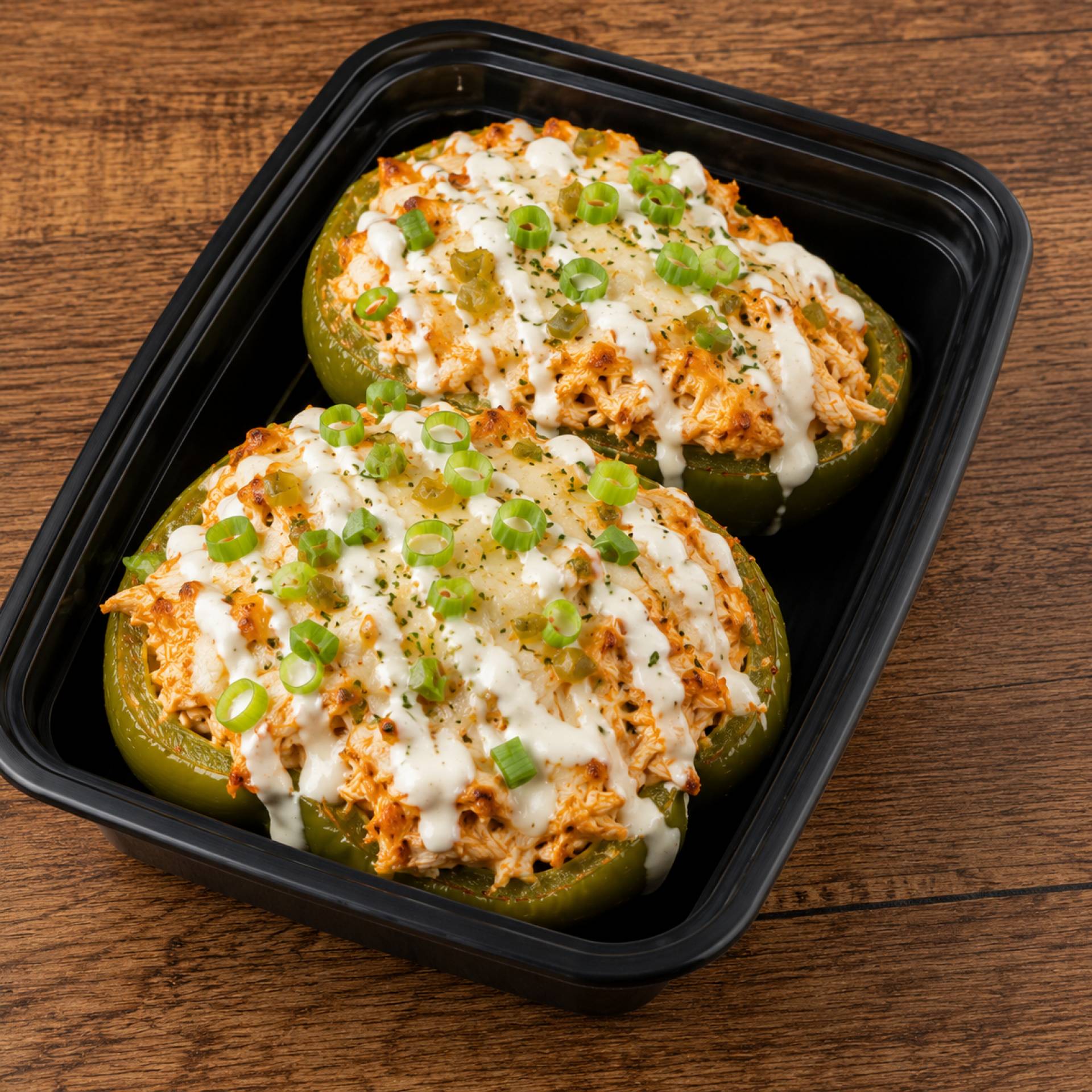 Buffalo Chicken Stuffed Peppers - Keto