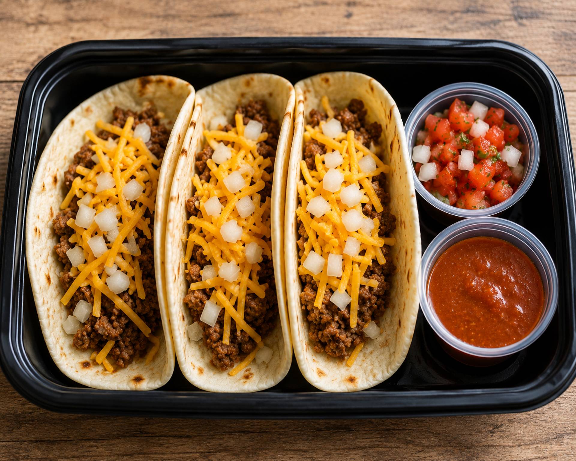 Three Classic Soft Tacos