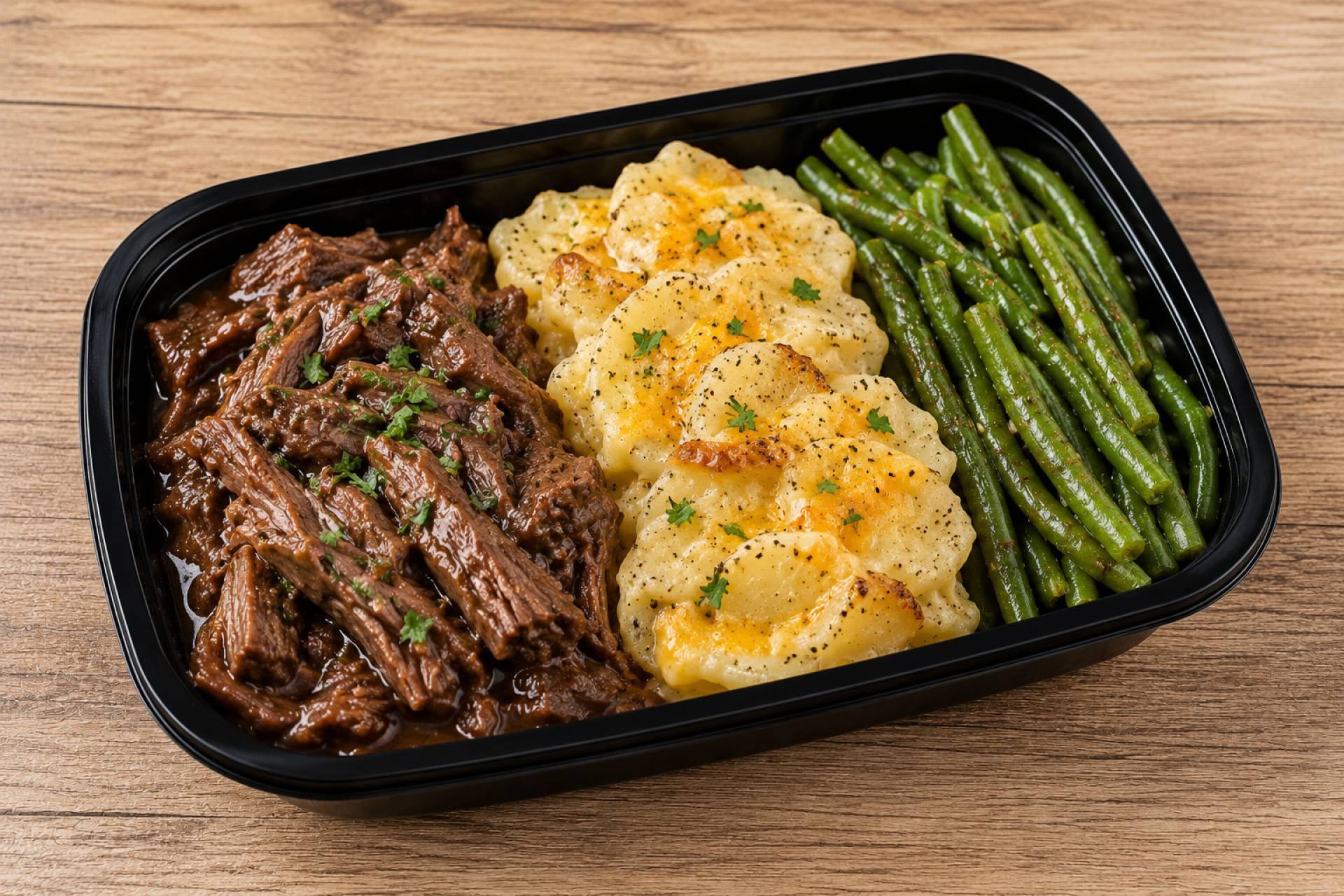 Braised Beef and AuGratin Potatoes